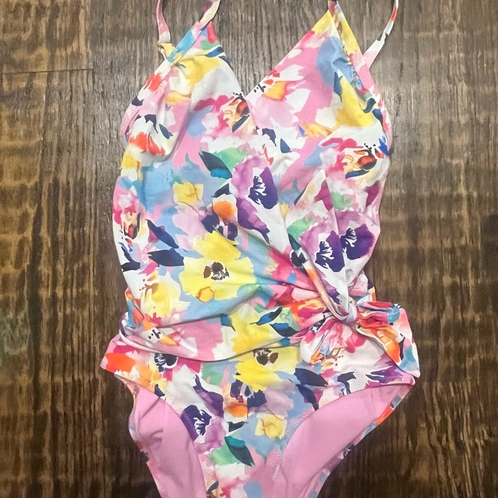 Hanky Panky Pink and Yellow One Piece Swimsuit - NWT - Small